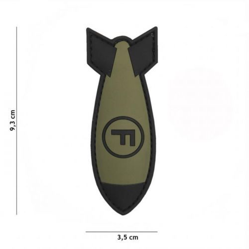 Gumová nášivka 101 Inc F Bomb - olivová
