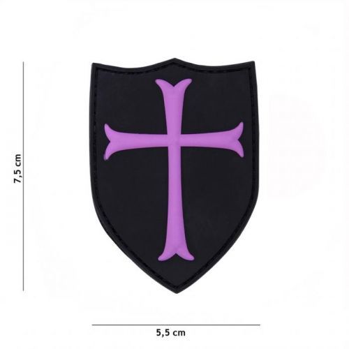 Gumová nášivka 101 Inc Crusader - černá-růžová