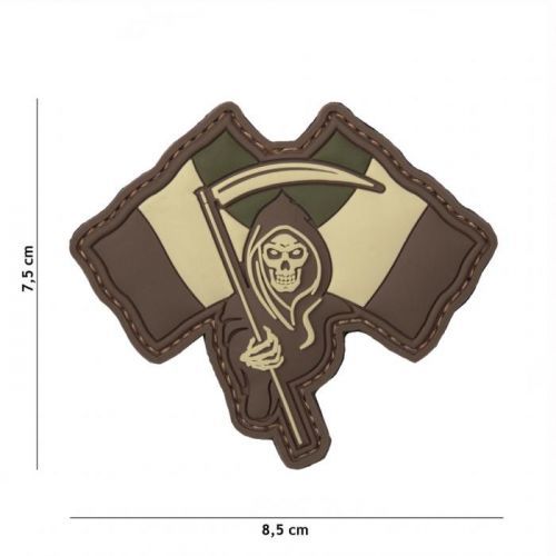 Gumová nášivka 101 Inc vlajka Italian Reaper - hnědá