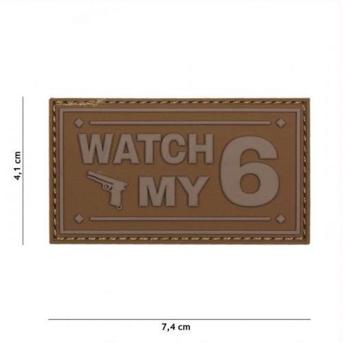 Gumová nášivka 101 Inc nápis Watch My 6 - coyote