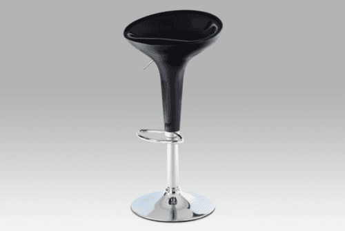 Jídelní barová židle VOLOS – černá, plast/chrom