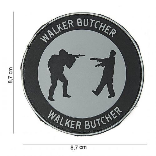Gumová nášivka 101 Inc nápis Walker Butcher - šedá