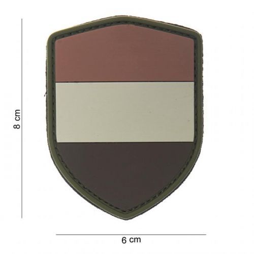 Gumová nášivka 101 Inc vlajka štít Nizozemsko - desert
