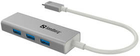 Sandberg USB-C / 3x USB 3.0 (136-03) stříbrný