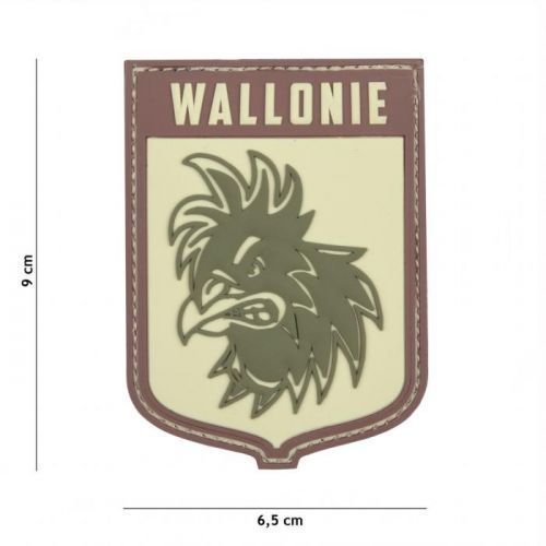 Gumová nášivka 101 Inc vlajka Wallonie - multicam