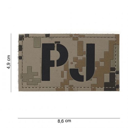 Gumová nášivka 101 Inc nápis PJ - digital desert