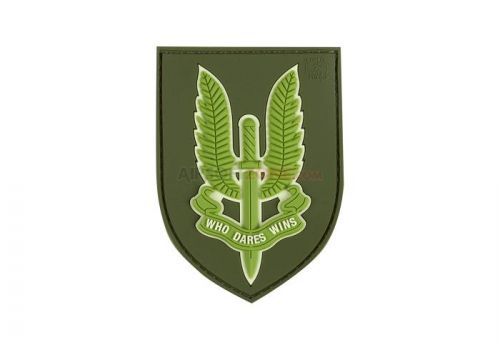 Gumová nášivka Jackets to Go znak SAS - olivová