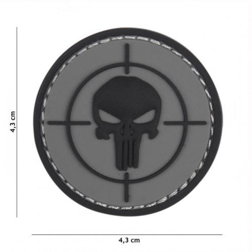 Gumová nášivka 101 Inc Punisher Sight - šedá