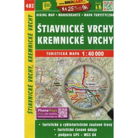 SHOCart 482 Štiavnické vrchy, Kremnické vrchy 1:40 000 turistická mapa