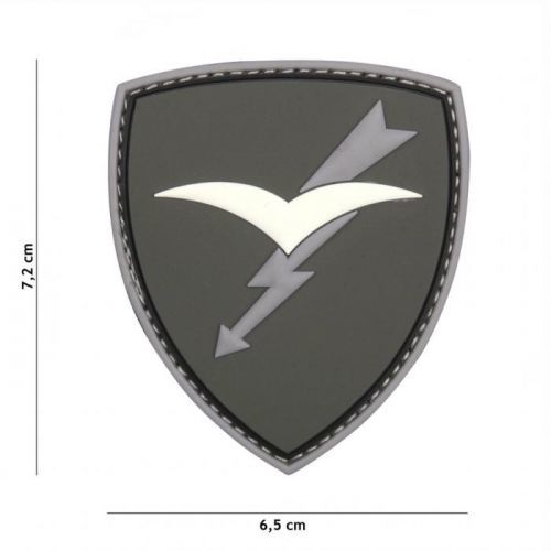 Gumová nášivka 101 Inc znak Paratroopers Brigade - šedá