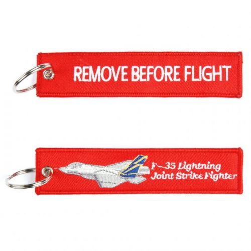 Přívěsek na klíče Fostex Remove before flight F-35 Lightning 1