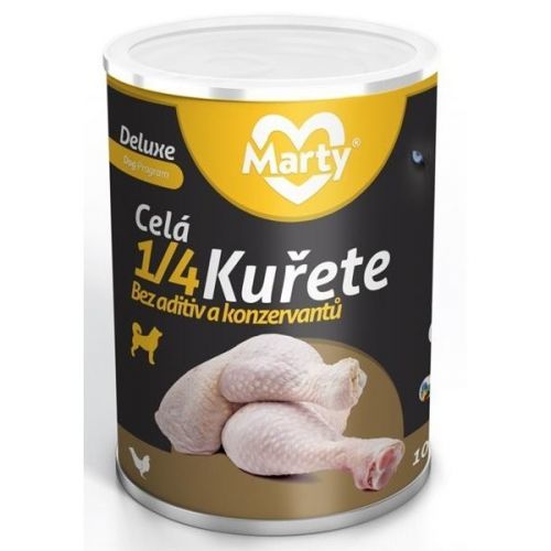 Marty konzerva pro psy DeLuxe - celá 1/4 kuřete 400 g