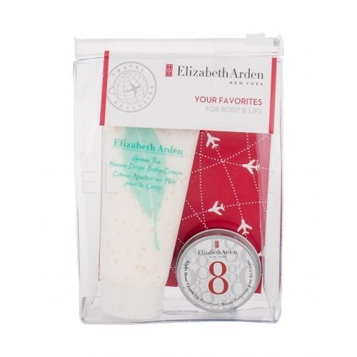 Elizabeth Arden Green Tea Honey Drops dárková kazeta pro ženy tělový krém 100 ml + balzám na rty Eight Hour Cream 13 ml
