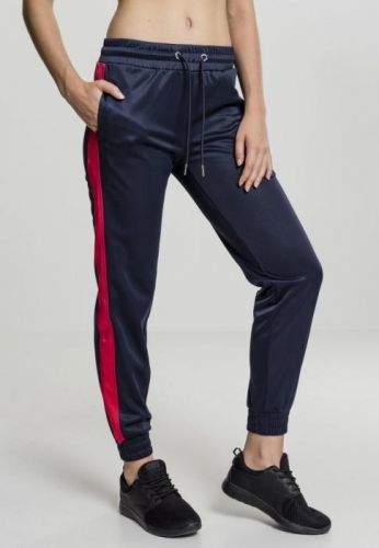 Ladies Cuff Track Pants - navy/fire red L