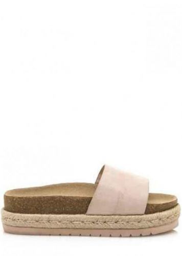 Béžové pantofle s espadrilovou podrážkou MTNG 36 - 36 - 50% syntetický materiál - 50% korek
