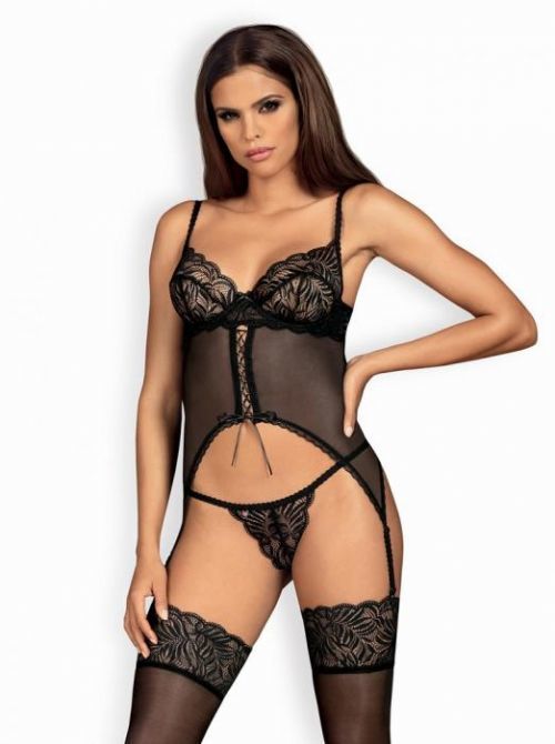 Úžasný korzet Contica corset - Obsessive S/M Černá