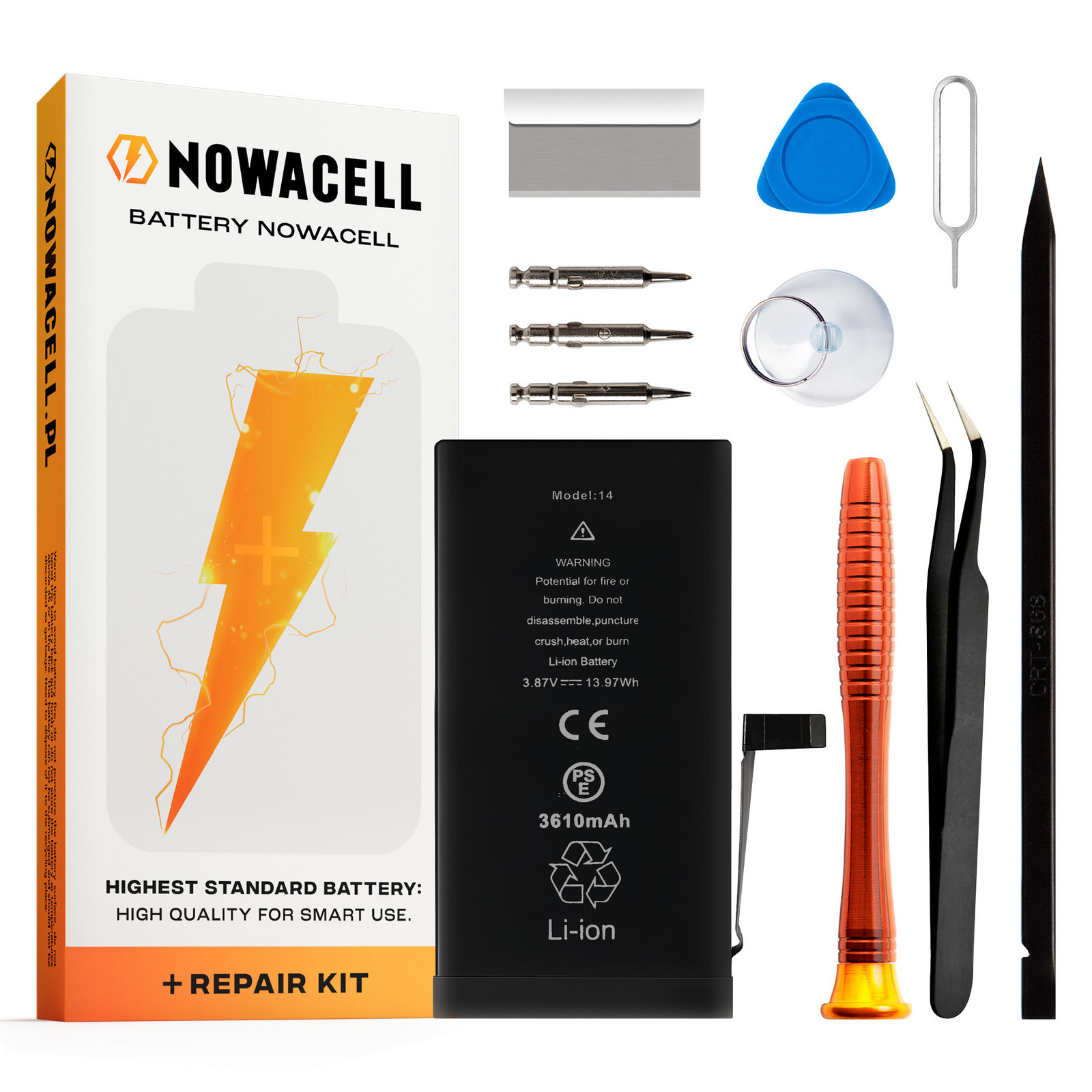 Baterie pro iPhone 14 Větší Kapacita 3600mAh Opravná sada