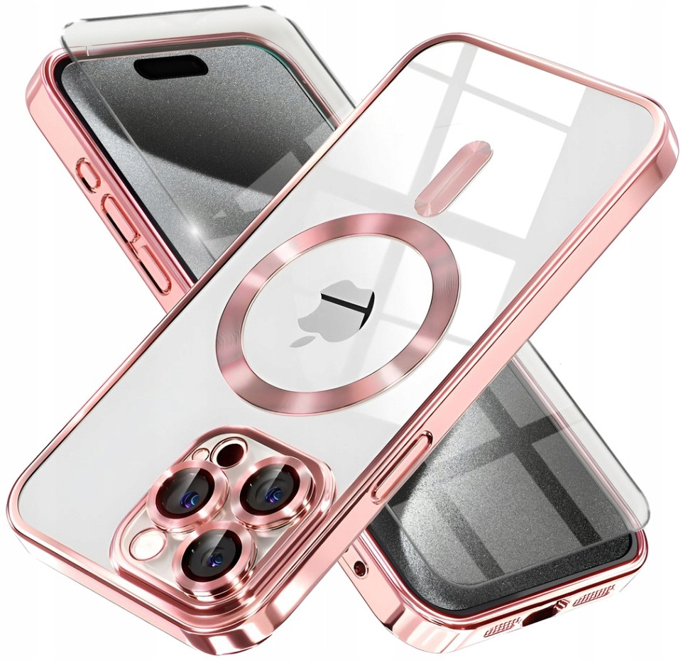 Pouzdro pro iPhone 15 Pro pro MagSafe Lens Protect Case Zesílený 360° Sklo