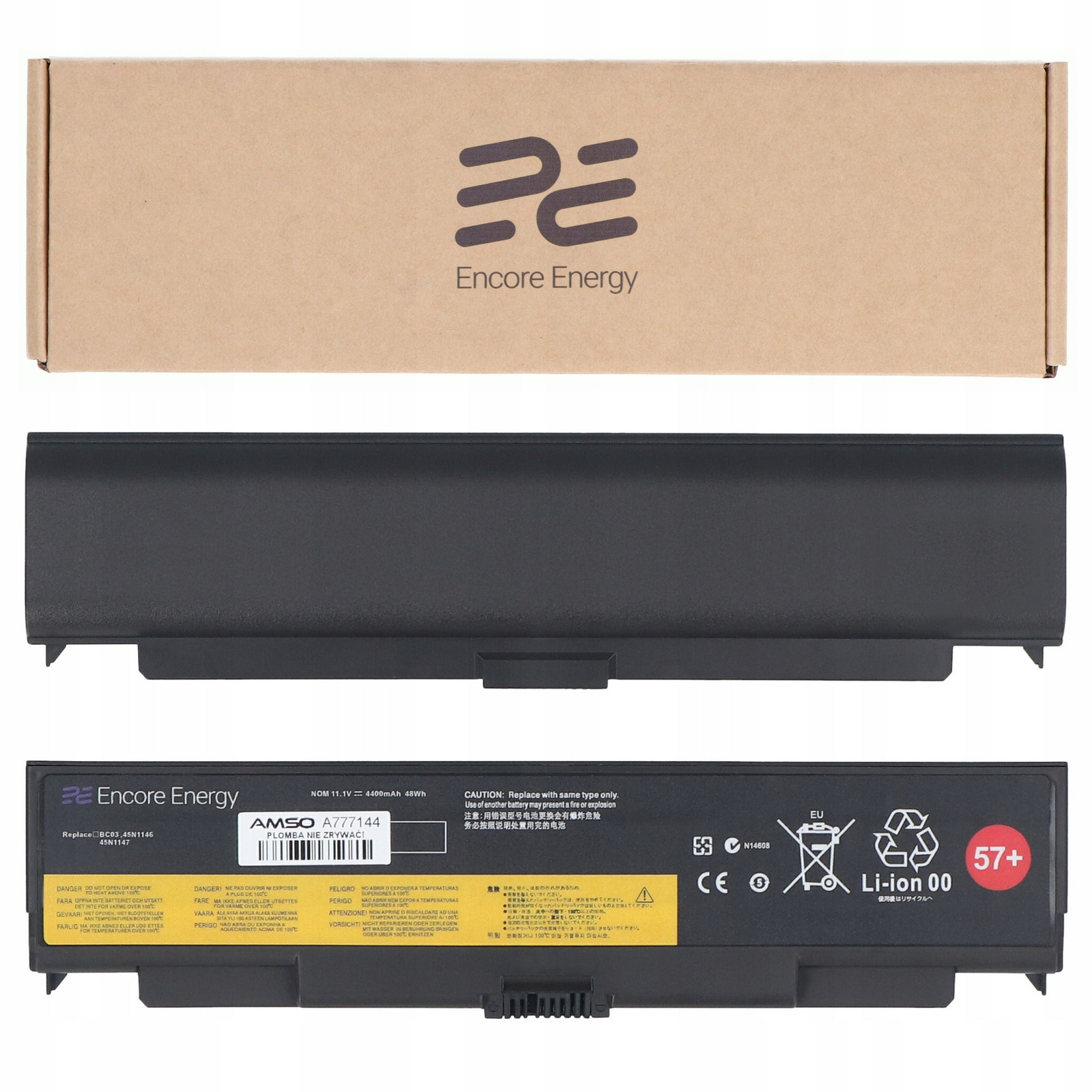 Baterie 45N1147 pro Lenovo ThinkPad T440p T540p W540 4400mAh Encore Energy