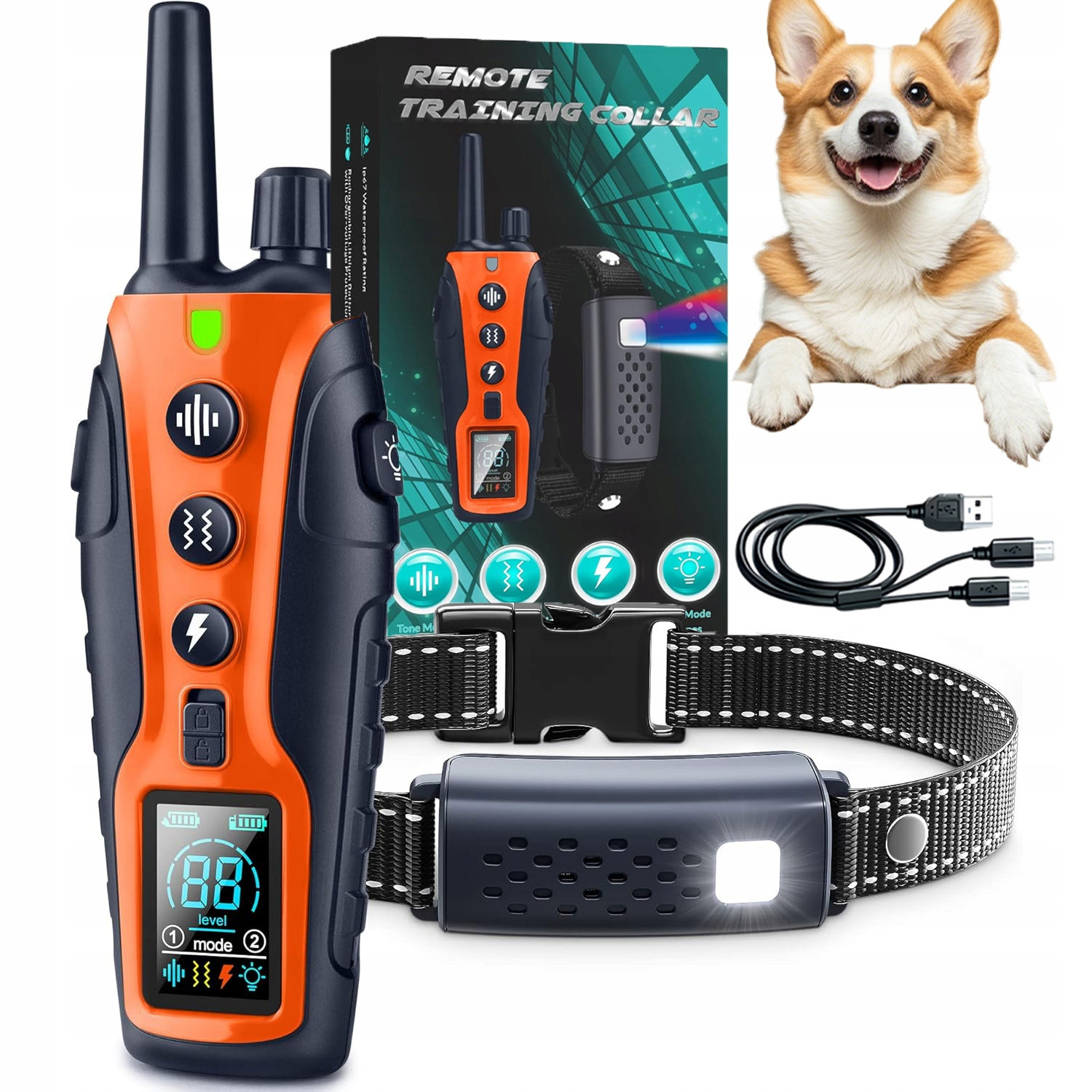 Elektrický Obojek Pro Psa Výcvikový 1000M Dálkový Ovladač Pro Malého I Velkého Psa