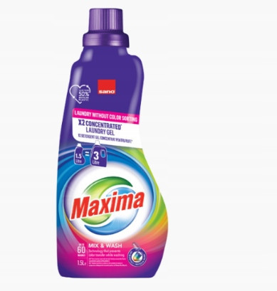 Maxima Mix & Wash gel na tekutý prací prostředek, 60 praní, 1,5l