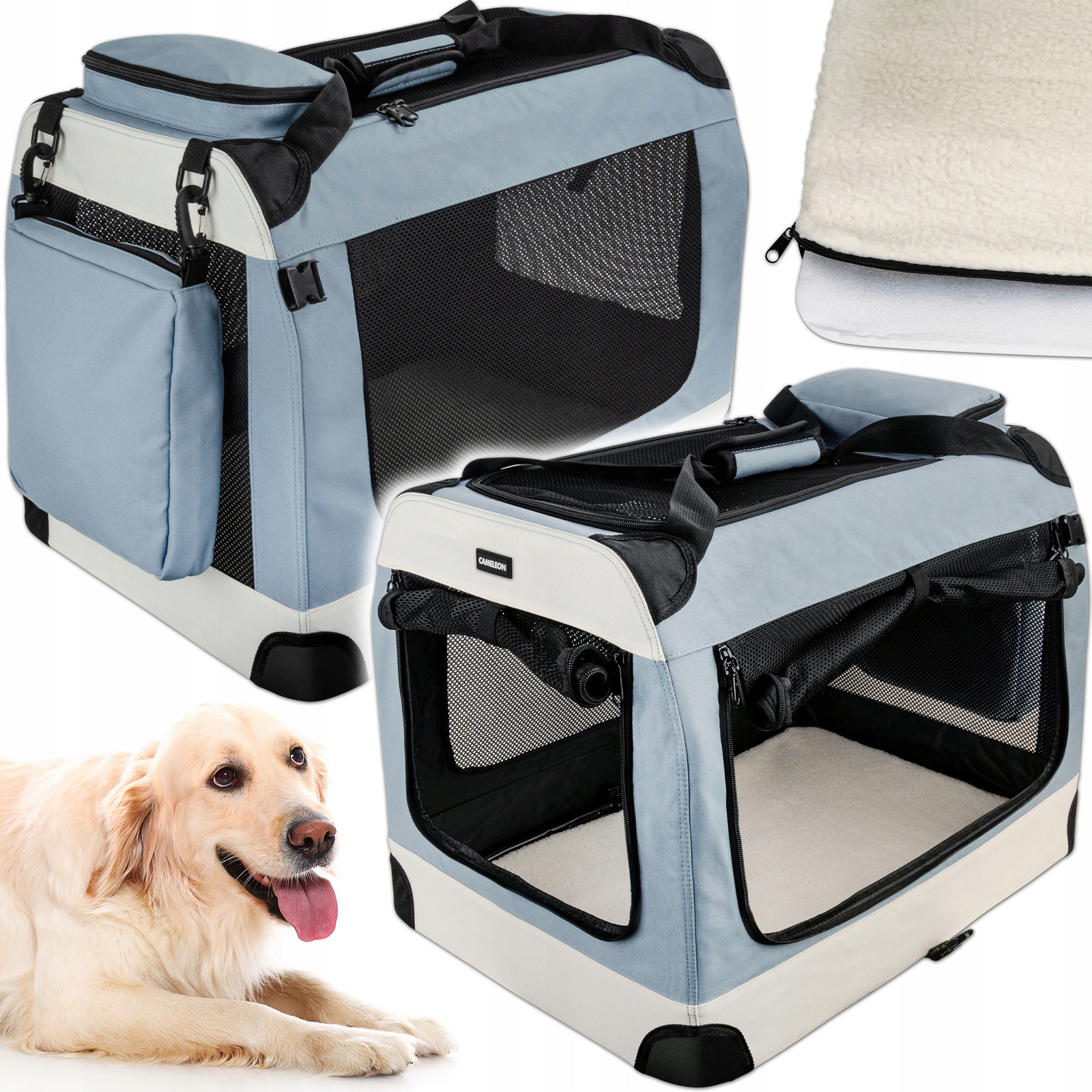 Přepravka Taška Rozkládací Kotec Pelíšek Větrání Pro Psa Kočku