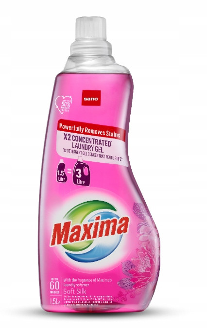 Maxima Soft Silk nalil do prania w płynie, 60 prań, 1,5l