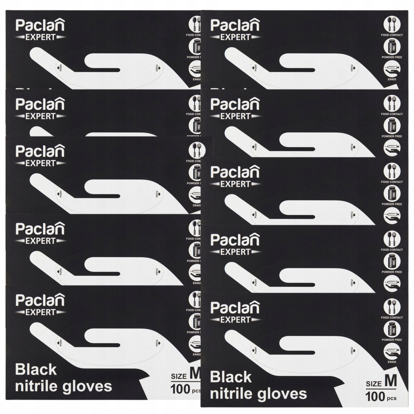 Nitrilové Rukavice Černé Na Jedno Použití M 1000 Ks Sada