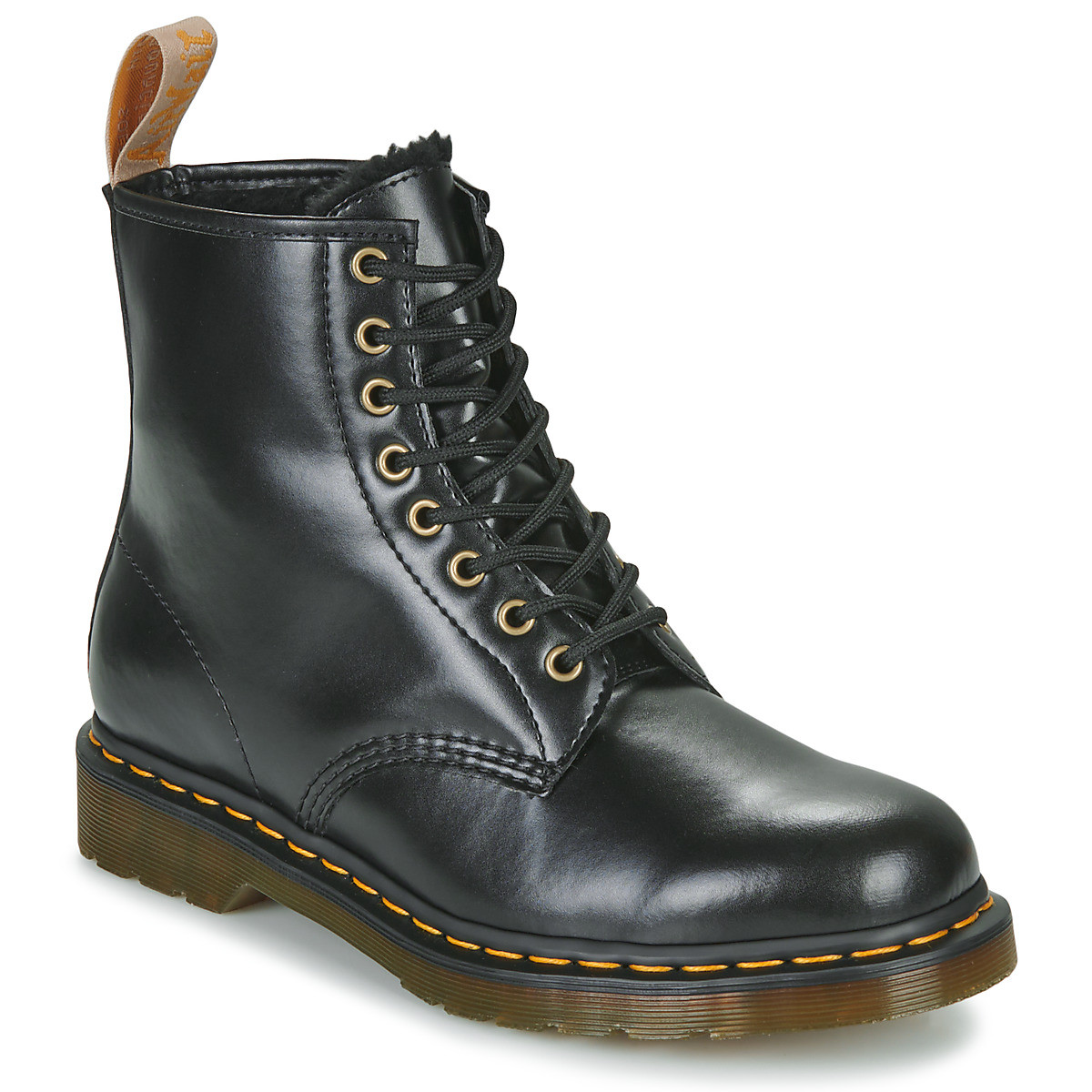 Dr. Martens  VEGAN 1460 BLACK NORFOLK  Černá