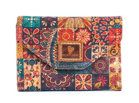 Korkové pouzdro na karty - S květinami