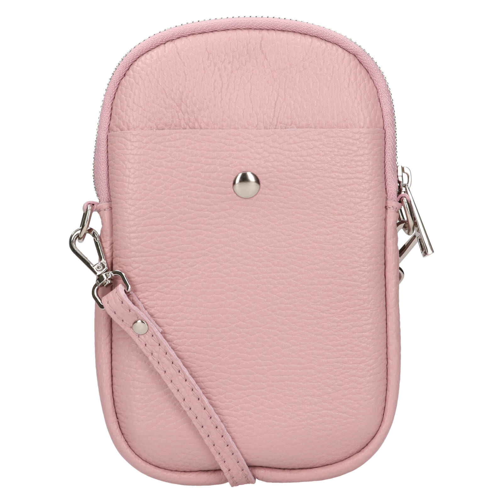 Dámská kožená kabelka na mobil a doklady Italia Monea - růžová