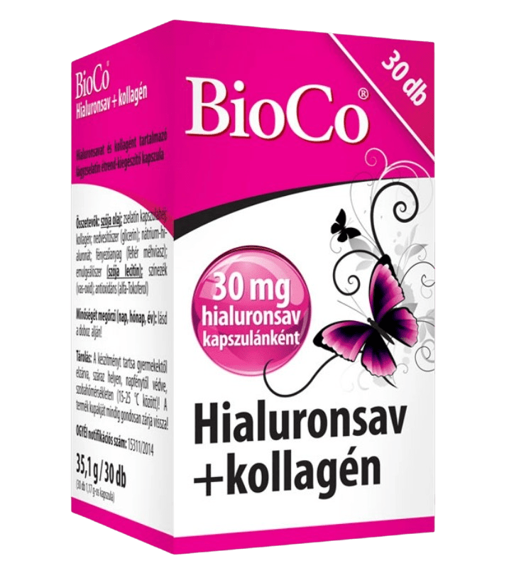 BIOCO Hyaluronic acid + collagen 30 kapslí