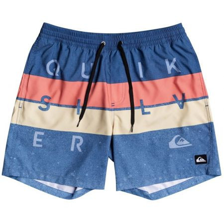 Plavky Quiksilver Word Block Volley Yout - Modrá - S