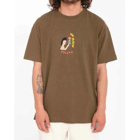 Triko Volcom Arthur Longo 1 Lse S/S - Hnědá - Xxl