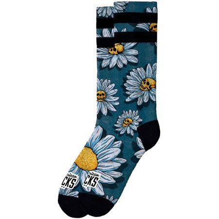 Ponožky American Socks Daisies - Modrá - L/Xl