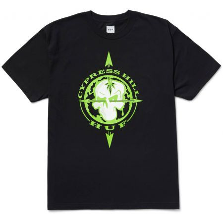 Triko Huf X Cypres Hill Blunted Compass - Černá - L