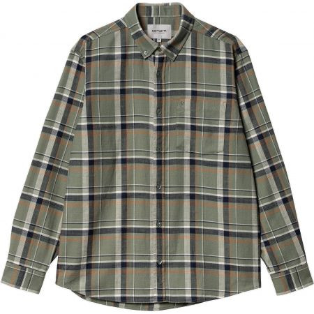 Košile Carhartt Wip Swenson L/S - Zelená - L