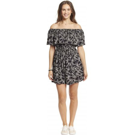 Šaty Lagaci Paisley Floral Print Ruffle - Černá - Xl