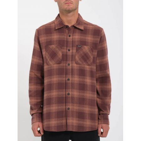 Košile Volcom Tone Stone L/S - Vínová - M