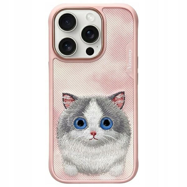 Nimmy pouzdro pro iPhone 16 Pro Max 6.9 růžové Big Eyed Pet 2.0 Cat