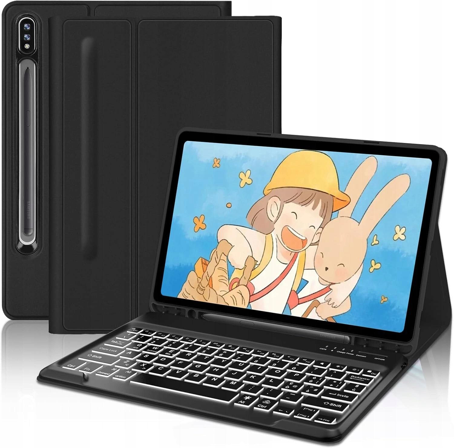 Fogari pouzdro bluetooth klávesnice pro Samsung Galaxy Tab S9 Plus S9 Fe Plus