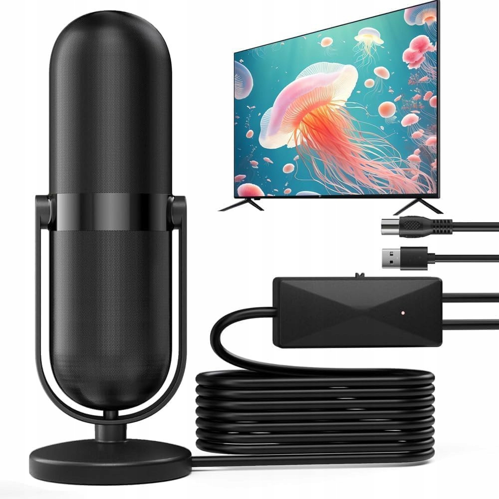 Digitální Tv anténa do interiéru se zesilovačem, DVB-T2 O Obest Hdtv 5M