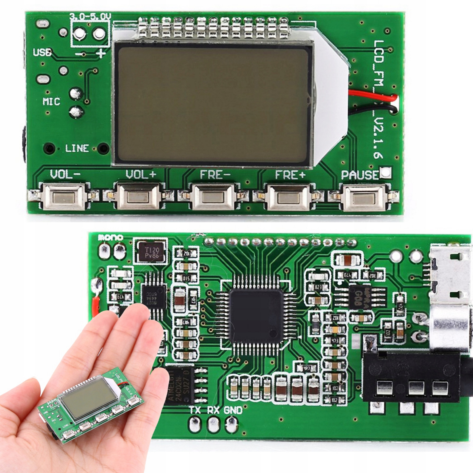 Radio Vysílač Fm Modul 100MHZ Digitální Stereo Diy 87MHZ-108MHZ