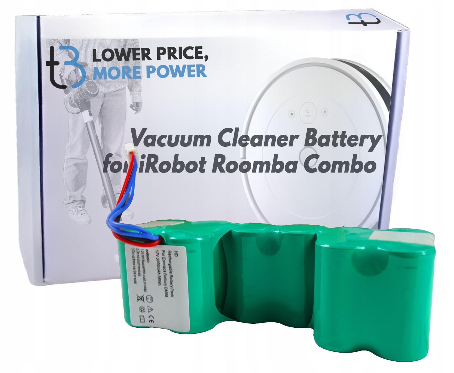 Baterie Akumulátor do vysavače iRobot Roomba Combo ZJ1517-HFR 3000mAh 12V