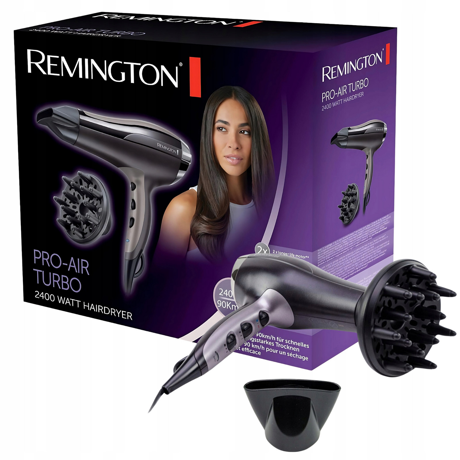 Vysoušeč Vlasů Remington Pro Air Turbo 2400 Wattů Výkon Ionizace