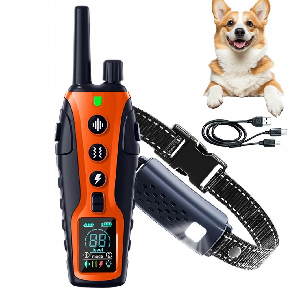Elektrický Výcvikový Obojek Pro Psa Na Výcvik Voděodolný 1000M Dálkové Ovládání