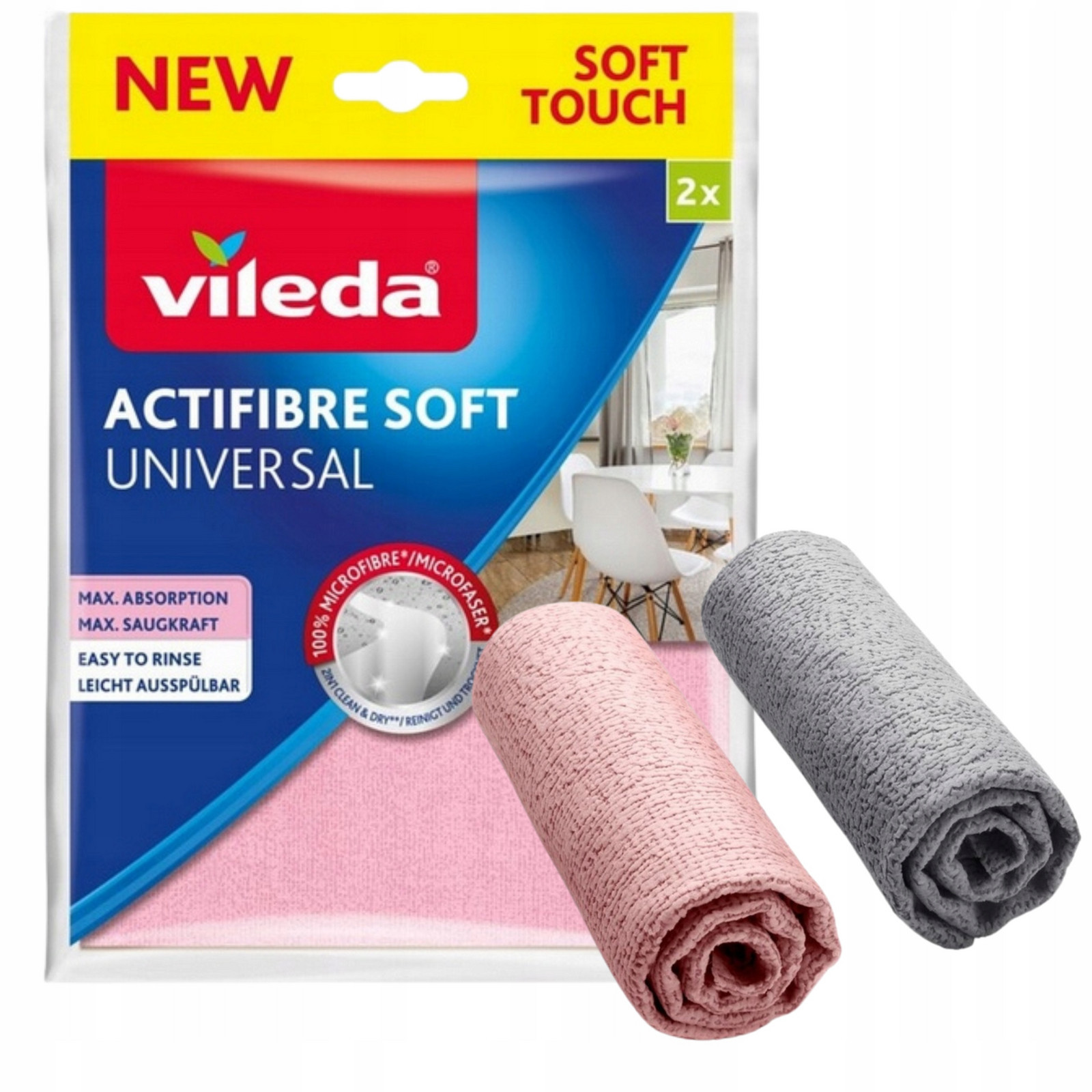 Vileda Actifibre utěrka Soft Univerzální 2 kusy Okenní skla