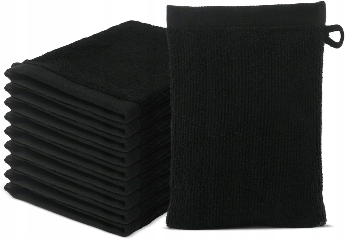 Bavlněné Utěrky Měkké Jemné Sada 24 Kusů Černé 30x30 cm