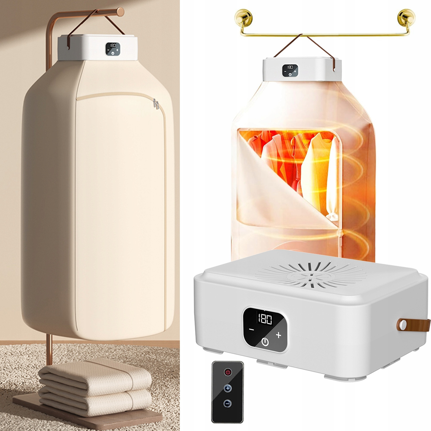 Apartmán Składana Elektryczna Suszarka Do Ubrań Z Pompą Ciepła Mocny 650W