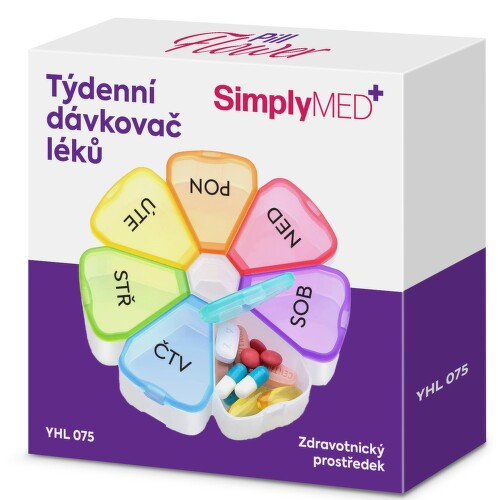 SimplyMed Dávkovač léků týdenní YH7075 -Flower